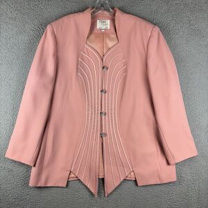 Vintage Clara Clara by Vinette Suit Blazer Jacket Women’s Size 22 Pink Fancy